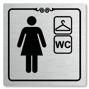 Šatna ženy, wc, 100x100mm, stříbrná, Texas